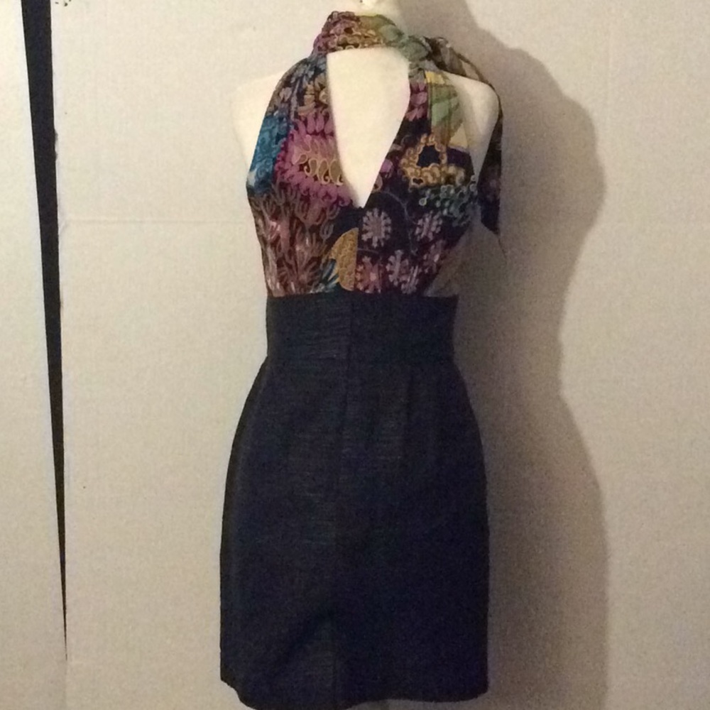 Trina Turk, evening Neck tie collar silk dress #0 - Picture 5 of 8